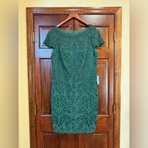NWT Tadashi Shoji Dress Green Lace 16